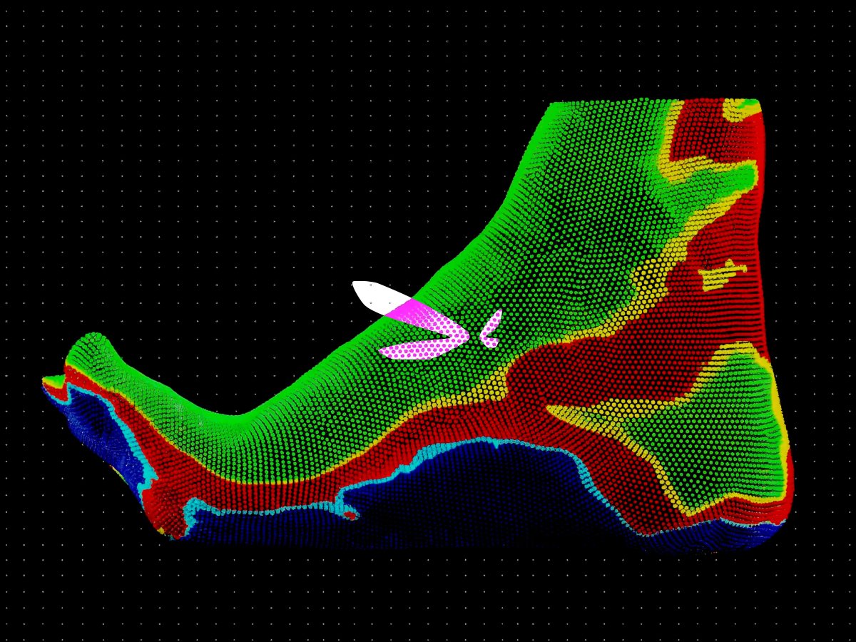 Morpho Lab 3D-printed insoles and sports photography layout
